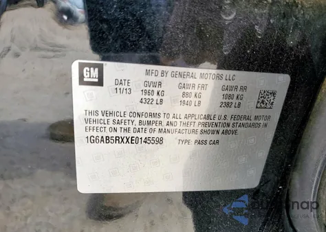 2014 Cadillac Ats Luxury from USA, damaged, VIN 1G6AB5RXXE0145598